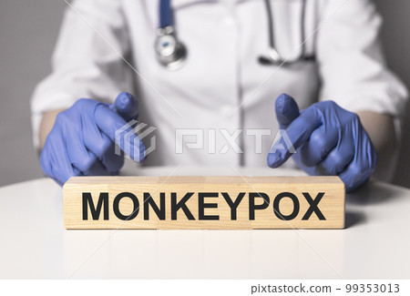 Monkeypox virus concept. Monkey smallpox Monkeypox virus concept. Monkey smallpox 99353013