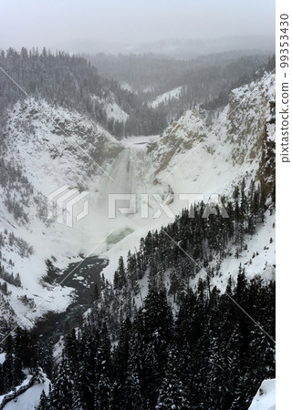 Upper Falls of the Yellowstone River In Winter Upper Falls of the Yellowstone River In Winter 99353430