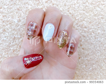 red christmas tweed nails red christmas tweed nails 99354063