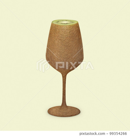 A glass made of juicy kiwifruit.  99354266