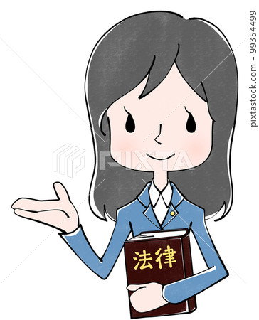律師（女）提供指導的法律插圖 99354499