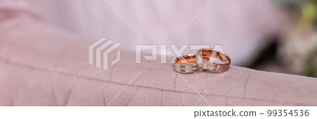 Banner two gold wedding rings. Banner two gold wedding rings. 99354536