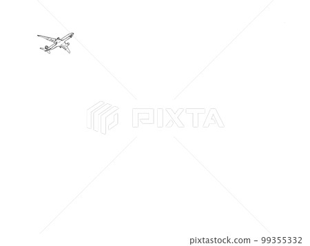 plane in the sky. Illustrated photo. monochrome. 99355332
