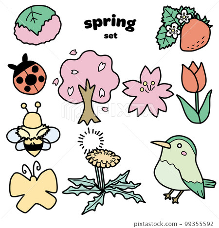 Accessory color illustration set inspired by spring 99355592