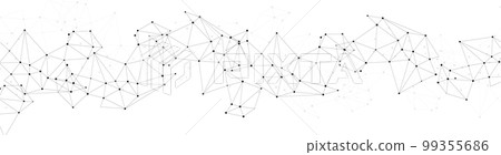 Abstract plexus big data background with dots connecting network of nodes. 99355686
