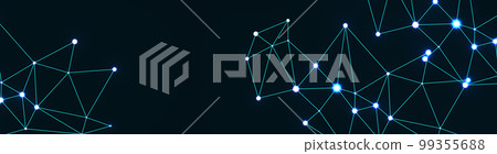Abstract plexus big data background with dots connecting network of node on. a dark color with neon blue. Abstract plexus big data background with dots connecting network of node on. a dark color with neon blue. 99355688