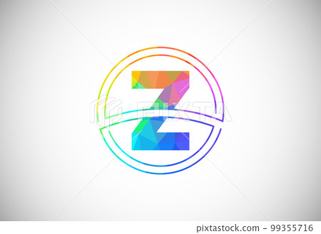 Low poly style letter Z with a circle frame. Graphic alphabet symbol for corporate business identity Low poly style letter Z with a circle frame. Graphic alphabet symbol for corporate business identity 99355716
