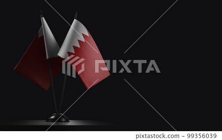 Small national flags of the Bahrain on a black background Small national flags of the Bahrain on a black background 99356039