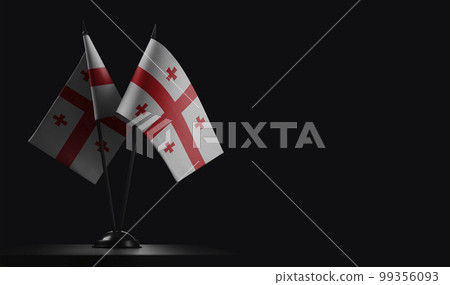 Small national flags of the Georgia on a black background Small national flags of the Georgia on a black background 99356093