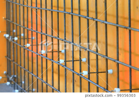 Image of wall single bar arrangement and formwork erection 99356303