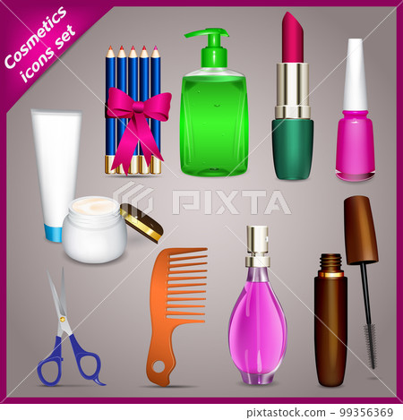 Cosmetic icons set 99356369