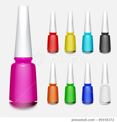 Set of multicolored bottles of nail polish 99356372
