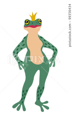 Princess frog with a crown. Vector isolated illustration. Fairytale animal. Princess frog with a crown. Vector isolated illustration. Fairytale animal. 99356434