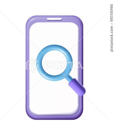 Searching on internet with smartphone icon. 3d minimal magnifying with device. Mobile phone with search. vector mesh illustration database concept, document management Searching on internet with smartphone icon. 3d minimal magnifying with device. Mobile phone with search. vector mesh illustration database concept, document management 99356998