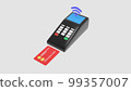 3d illustration insert card paywave contactless machine pay 99357007