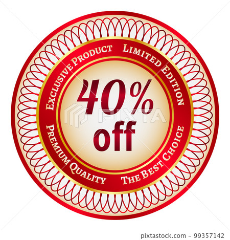 Label on 40 percent discount 99357142