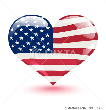 Flag of the United States in the form of heart Flag of the United States in the form of heart 99357336