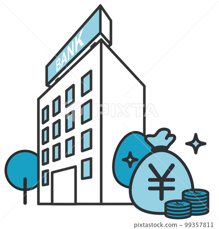 銀行大樓形像素材 銀行大樓形像素材 99357811