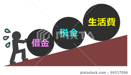 People who struggle with living expenses and debts 99357896