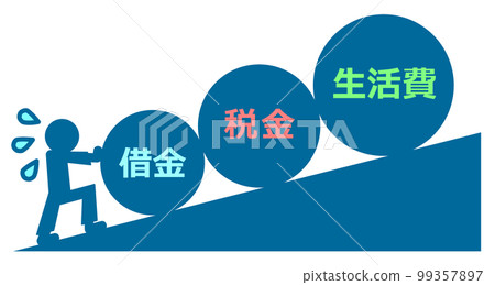 People who struggle with living expenses and debts 99357897