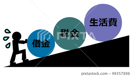 為生活費用和債務而苦苦掙扎的人 為生活費用和債務而苦苦掙扎的人 99357898