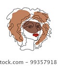 Black history month line art vector illustration. Afro woman face. 99357918
