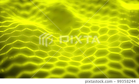 Abstract liquid neon glowing yellow motion dynamic creative background. Geometrical shape for modern design project. Abstract liquid neon glowing yellow motion dynamic creative background. Geometrical shape for modern design project. 99358244