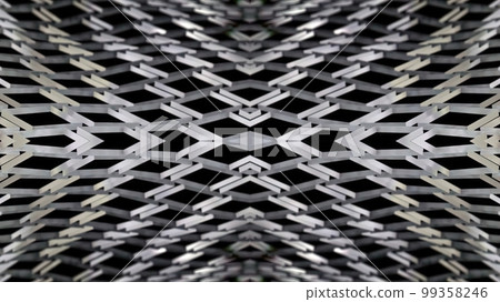 Abstract geometric art, dynamic fractal futuristic background, modern tunnel with trendy shapes. Abstract geometric art, dynamic fractal futuristic background, modern tunnel with trendy shapes. 99358246