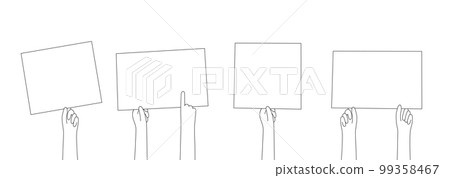 Empty banner in hand 99358467