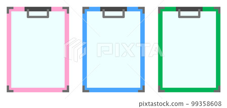 Illustration of a clipboard holding a notepad 99358608