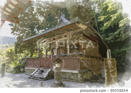 Watercolor-style Tanzan Shrine Soja Main Hall, Sakurai City, Nara Prefecture Watercolor-style Tanzan Shrine Soja Main Hall, Sakurai City, Nara Prefecture 99358854