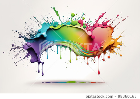 colorful paint splash white background