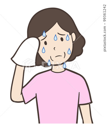 大汗淋漓的中年婦女,多汗症阿姨 大汗淋漓的中年婦女,多汗症阿姨 99361242
