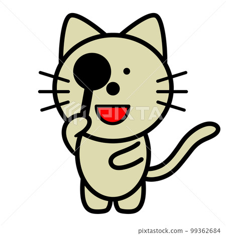 Illustration of a cat doing an eye test Illustration of a cat doing an eye test 99362684