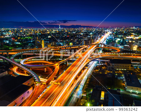Night view of Higashi Osaka Junction 99363242