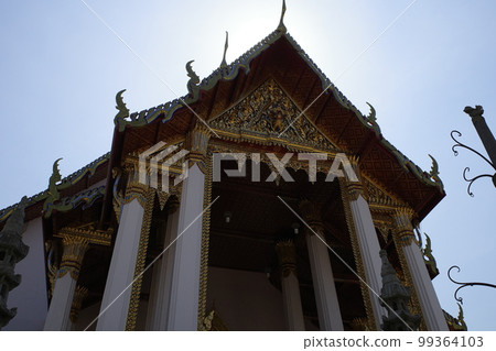 beautiful roof decoration of chapel in wat suthat in thailand 99364103