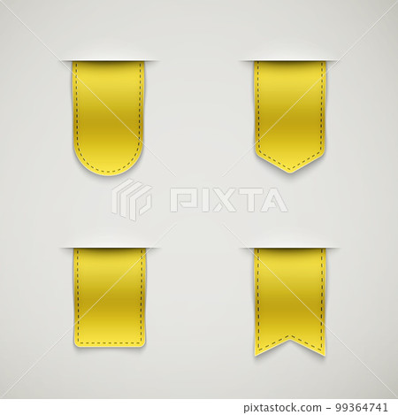 Yellow Ribbons Cropped set of yellow ribbons different shapes - Stock Illustration [99364741 ...