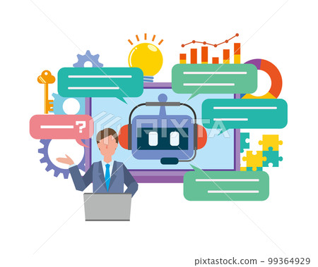 AI chatbot image illustration 99364929