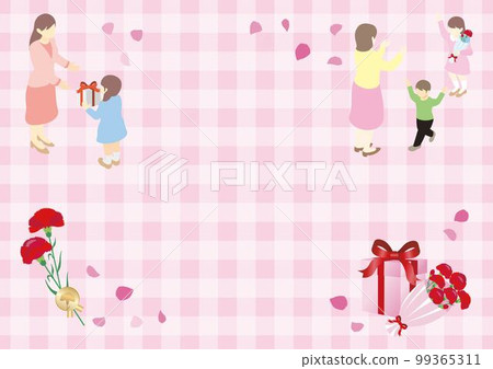 母親節框架等距背景插圖素材 母親節框架等距背景插圖素材 99365311