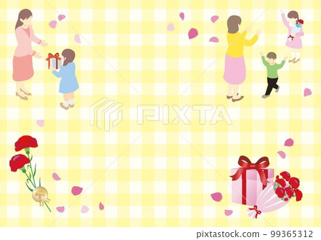 母親節框架等距背景插圖素材 母親節框架等距背景插圖素材 99365312