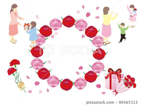 母親節框架等距背景插圖素材 99365313