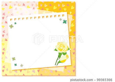 Rose flower greeting card message frame 99365366
