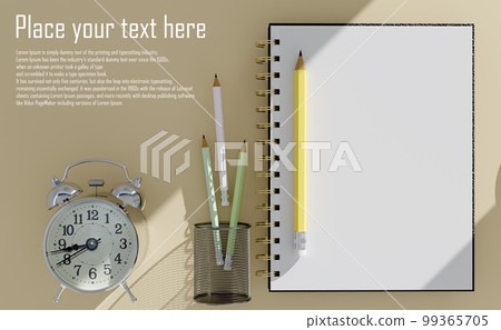 notebook with empty white color space mock up for you idea and design, 99365705