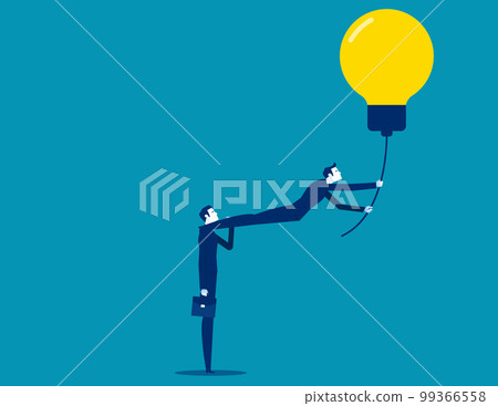 Business leader with growth idea. Business start up vector illustration Business leader with growth idea. Business start up vector illustration 99366558