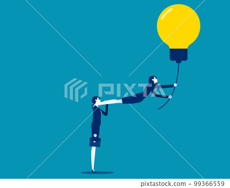 Business leader with growth idea. Business start up vector illustration Business leader with growth idea. Business start up vector illustration 99366559