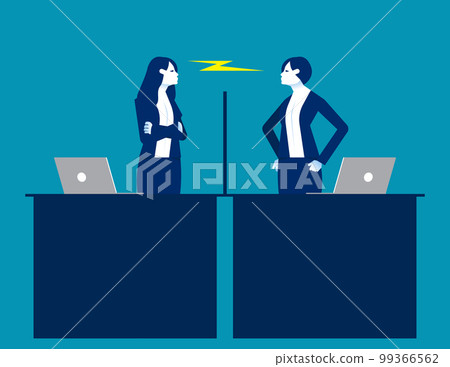 Employee have misunderstanding or fight in office. Business environment vector illustration Employee have misunderstanding or fight in office. Business environment vector illustration 99366562