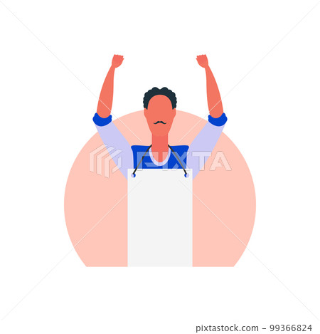 Protesting guys with a banner. Strike concept. Cartoon style. 99366824