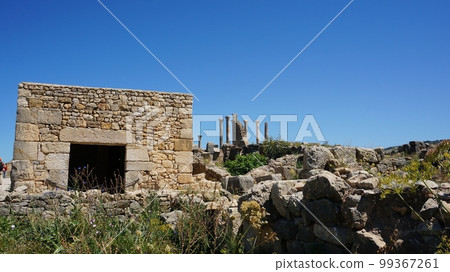 Olive compression workshop and capitol seen from residential area [Morocco Volubilis] 99367261