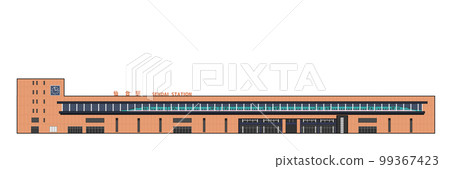 Flat design illustration of Sendai Station 99367423