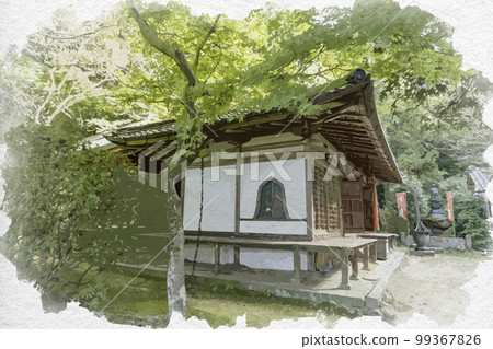 Watercolor-style Chogakuji Temple Daishido and Worship Hall Tenri City, Nara Prefecture Watercolor-style Chogakuji Temple Daishido and Worship Hall Tenri City, Nara Prefecture 99367826